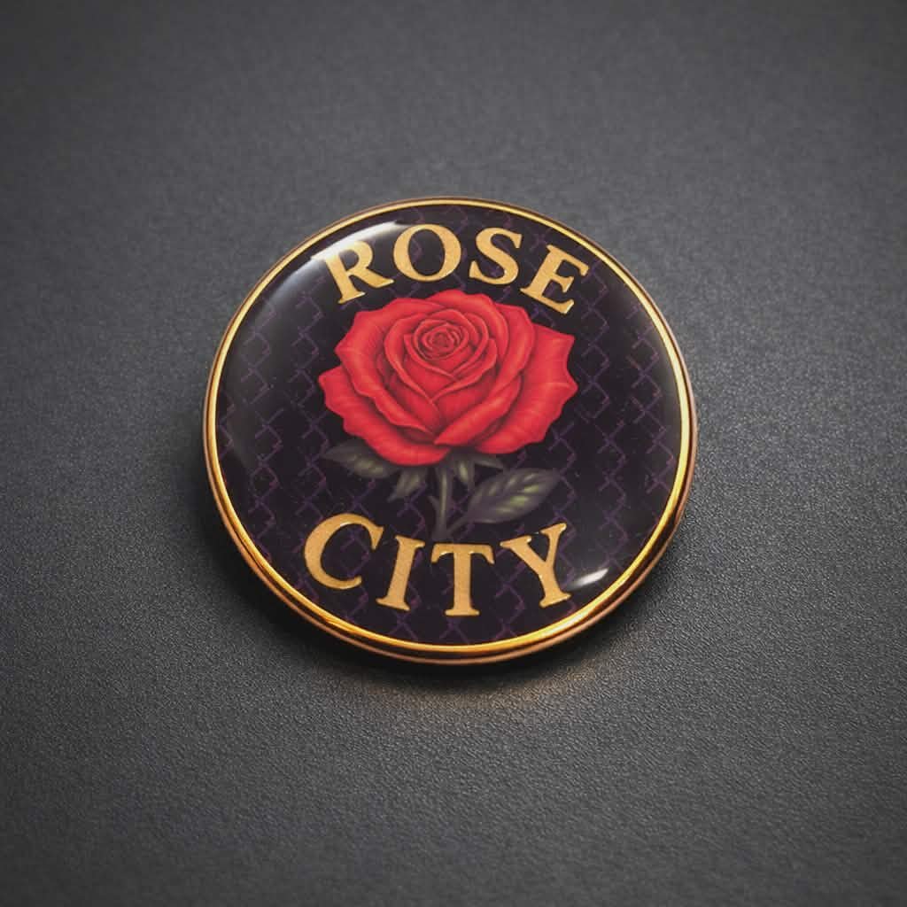 Rose City epoxy mini decal